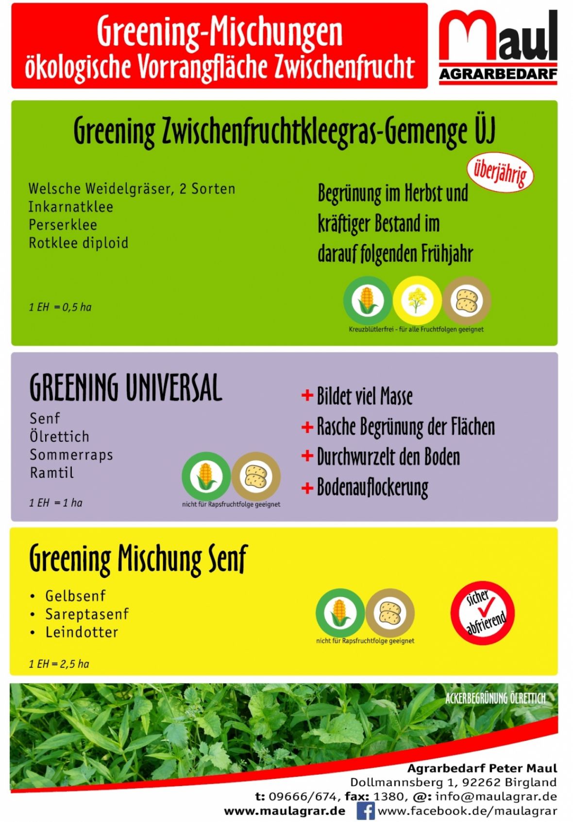 Greening Mischungen Zwischenfrucht Ackerbau